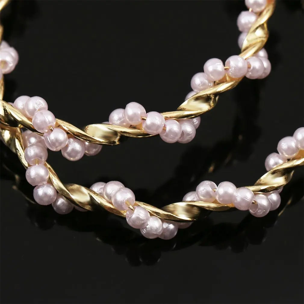 Витые жемчужные серьги-цепочки круглые серьги свадебные Модные женские