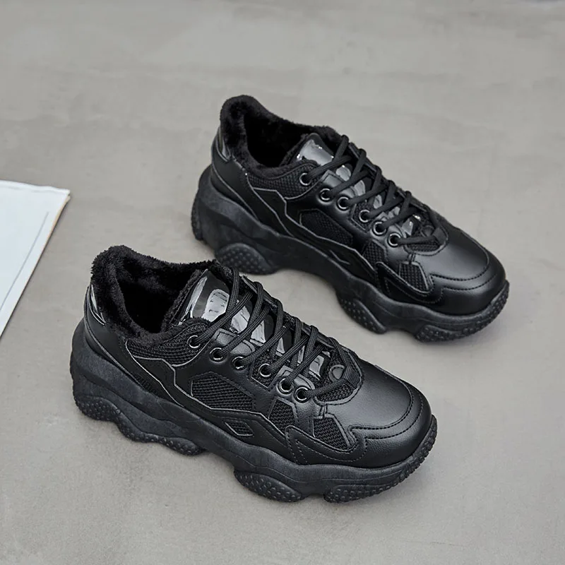 D01black YRRFUOT/женские кроссовки; удобная женская трендовая обувь из сетчатого материала на шнуровке; обувь для отдыха; сезон весна; zapatos mujer; повседневная обувь для женщин - Цвет: D01black