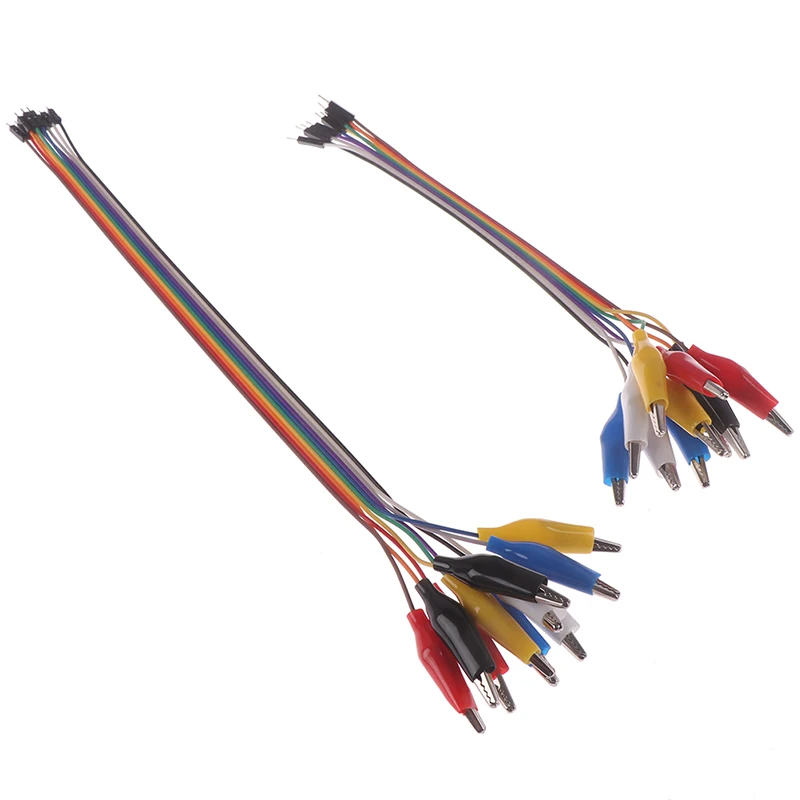 

20/30cm 10pin DIY Double-end Alligator Clip Jump Wire Male Female Crocodile Clip Test Lead Jumper Wire Line Cable For Connection