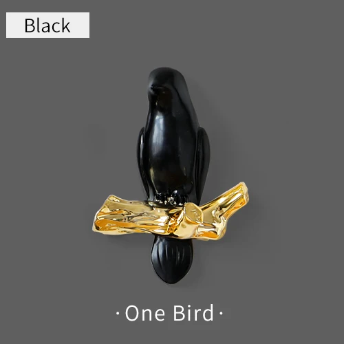 Black 1bird Настенный декор с птицами из смолы прививка стены крюк Дети орнамент держатели ключей стойки Домашнее пальто одежда полотенце шляпа Сумочка держатель Вешалка для сумок - Цвет: Black 1bird