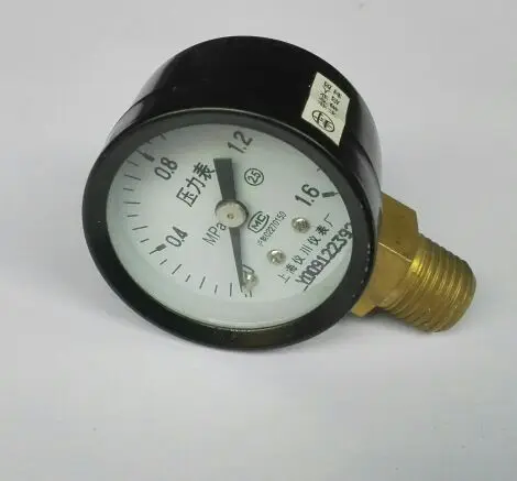 

Pressure Gauge Y-40 0-1.6mpa Thread Pt1/4 Diameter 40mm