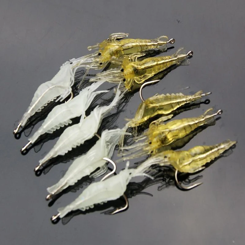 10 шт. искусственная Мягкая приманка креветки червь для рыбалки 1 3 г/4 см крючок