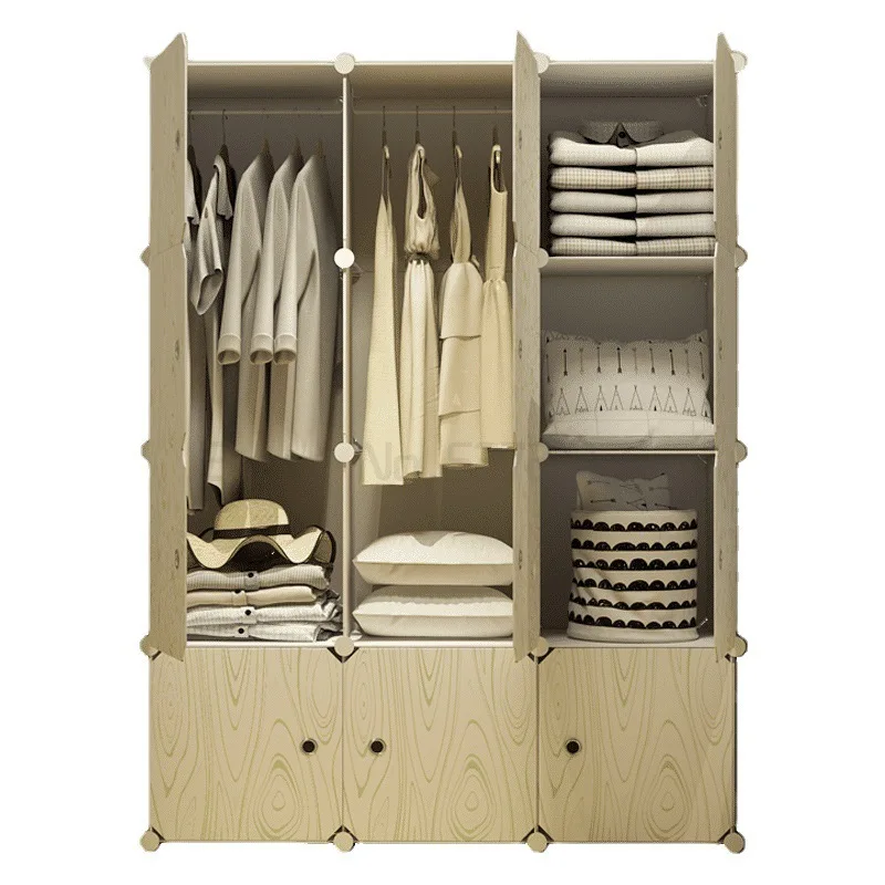 

Простой шкаф в сборе, складной шкаф для взрослых для общежития, маленький пластиковый простой фотошкаф