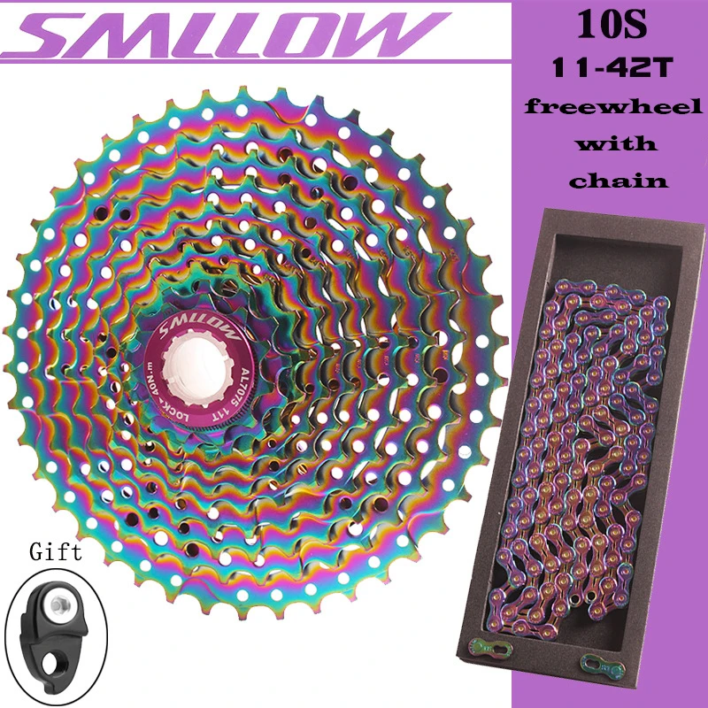SMLLOW MTB красочные кассета 10 Скорость 11 13 15 18 21 24 28 32 36 42T Хромомолибденовая Сталь