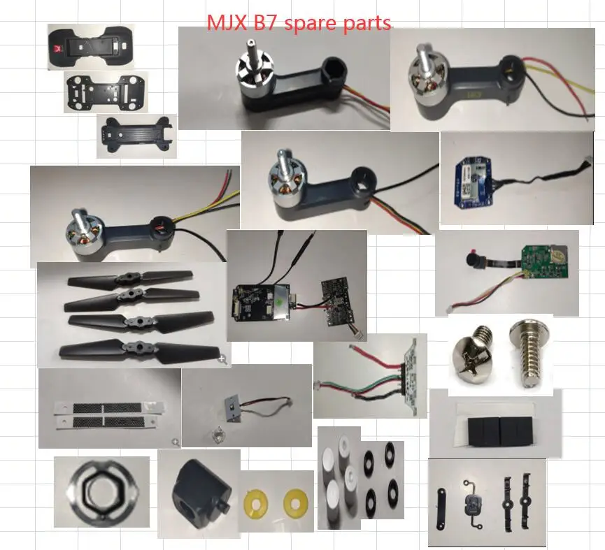 

MJX B7 Bugs 7 RC Drone Spare parts body shell blade Arm motor Flight Control Board GPS FPV board blade cap Screws Foot pad etc