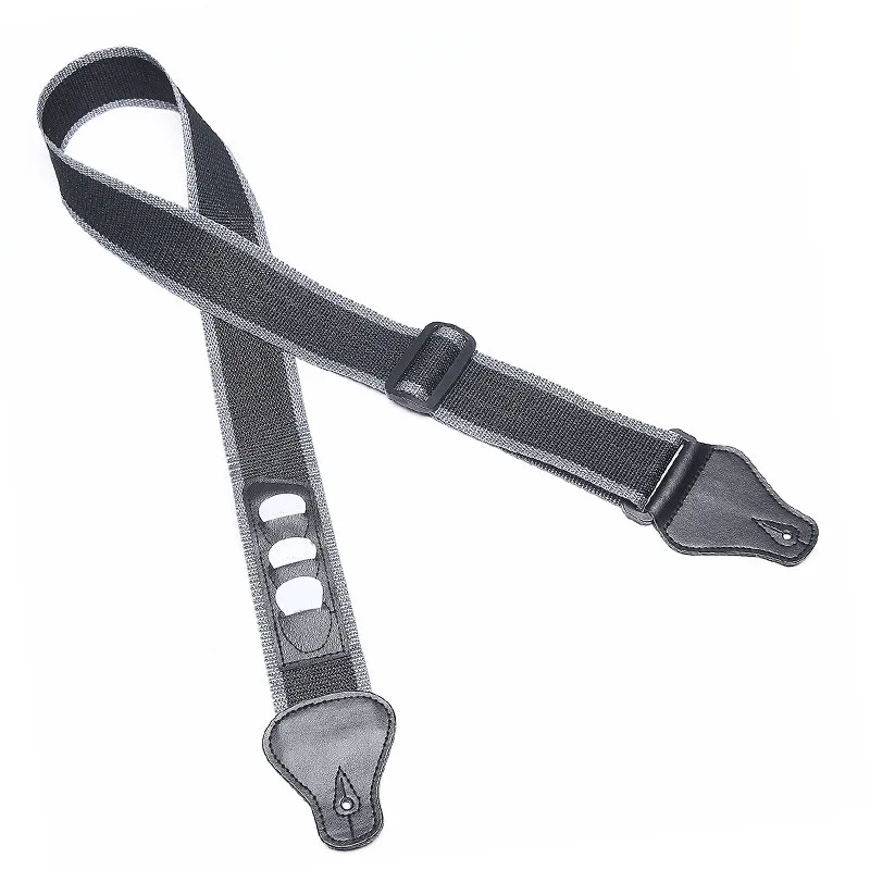 gitarre strap 130m einstellbare polyester 2 zoll pu leder ende für elektrische bass gitarre gürtel mit pick halter musical zubehör free