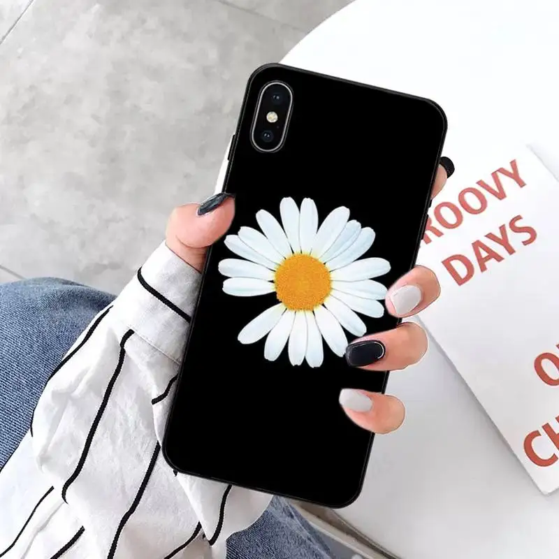 

Black White Flower Daisy Phone Case for iPhone 11 12 pro XS MAX 8 7 6 6S Plus X 5S SE 2020 XR mini