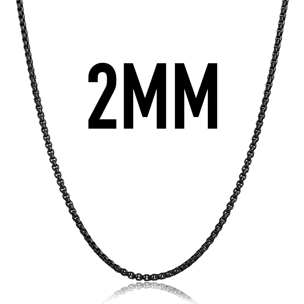 2mm Black Ожерелье Davieslee для женщин и мужчин, нержавеющая сталь, розовое золото, цветная цепочка, Женское Ожерелье 18-28 дюймов, DKN555 - Окраска металла: 2mm Black