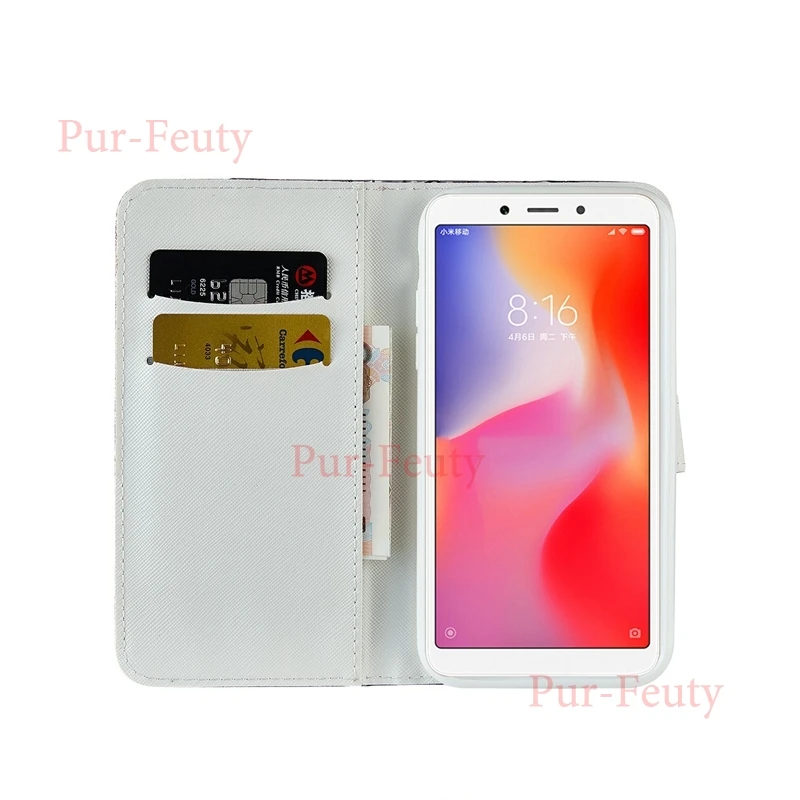 Чехол для Xiaomi Redmi 6A A6 Redmi6A кожаный чехол книжка с бумажником и подставкой милый