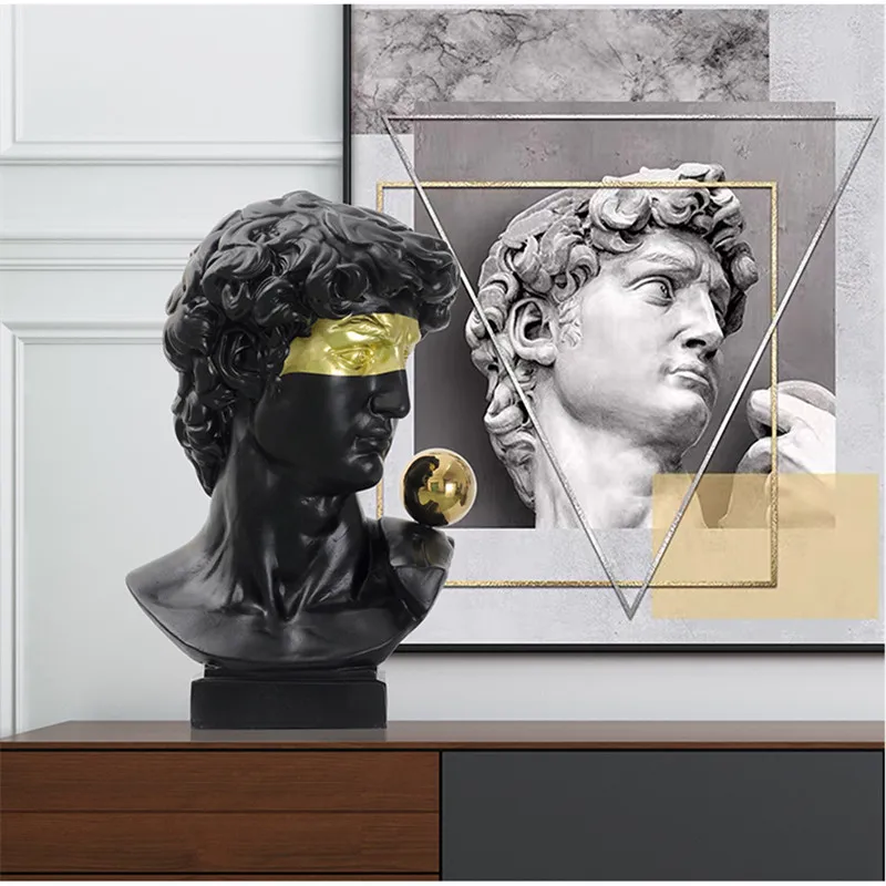Modern Arts David Statue Abstract Figure Art Sculpture Michelangelo Buonarroti Resin Art&ampCraft Decorations For Home Gift R4107 | Дом и сад