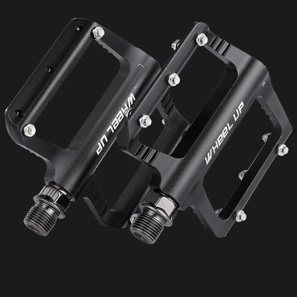 

2pcs Bike Pedal Aluminium Alloy Pedal Non-slip Pedal Bike Accessories Non-slip Platform Flat Pedal (Black)