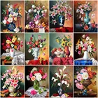 HUACAN живопись маслом по номерам лилии цветочные наборы ручная роспись DIY картина по номеру Подсолнух рисунок декора для дома на холсте