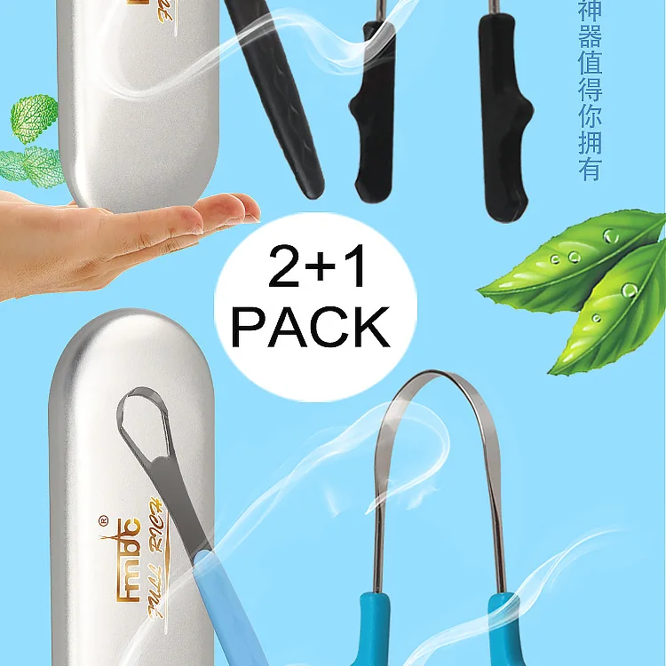 Скребок для языка из нержавеющей стали инструмент свежего дыхания с покрытием