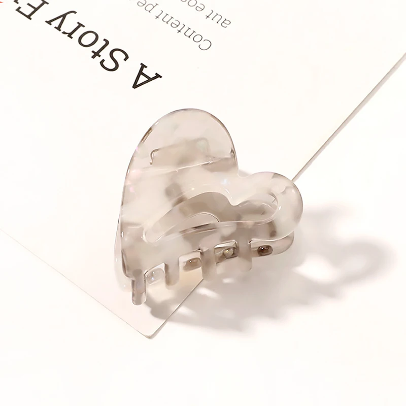 

Mini Acetate Love Heart Hair Claw Hairpin Horsetail Geometric Barrette Marble Leopard Hair Clip Candy Color Hair Accessories