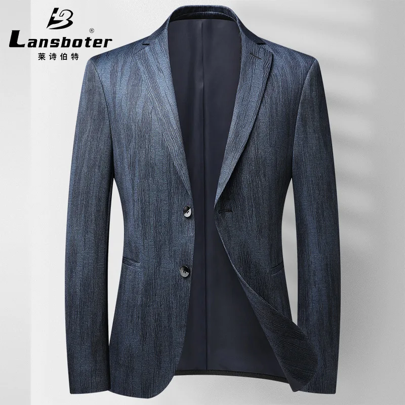 

2021 new suit male stripe slim middle-aged and young small suit male joker leisure single west men blazer slim fit