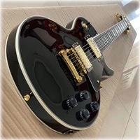 classic black card electric guitar solid wood quality pleasant timbre comfortable feel free delivery home