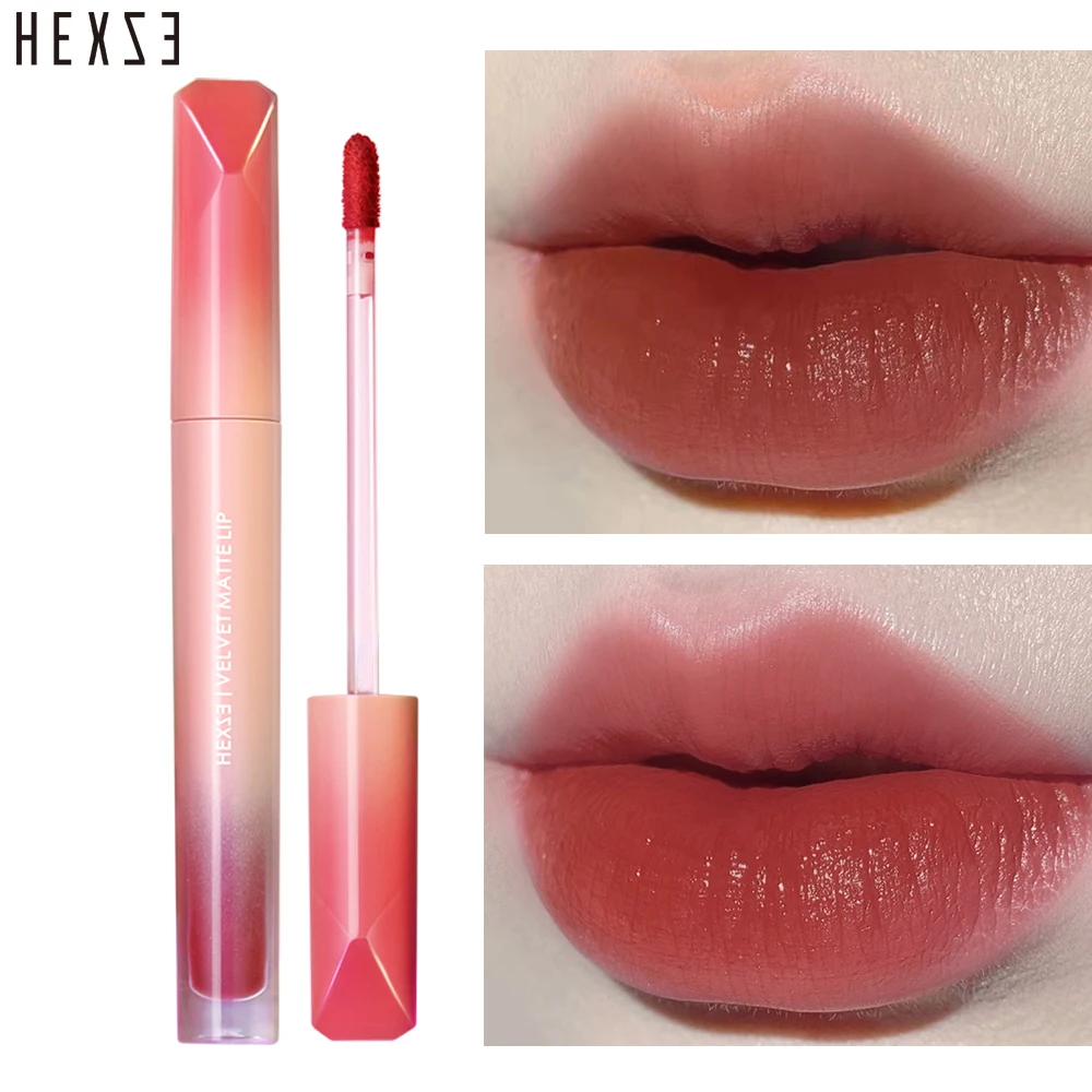 

HEXZE Velvet Matte Lip Gloss Mud Lip Lacquer Silky Texture Highly Pigmented Lips Makeup Long-lasting Moisturizing Cosmetic