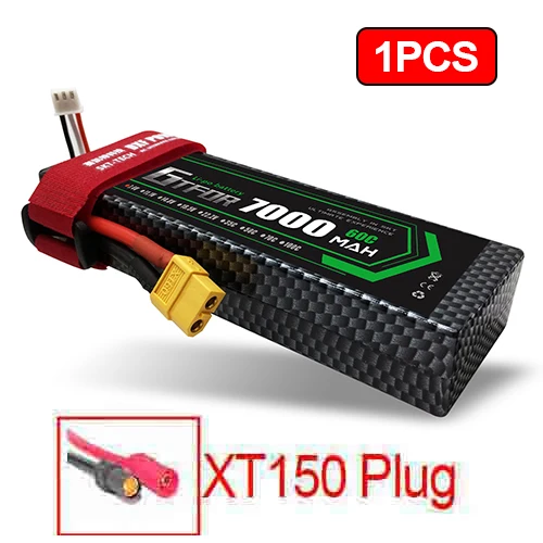 2 шт 7,4 V 5200 45c 7000mAh 60C GTFDR LiPo аккумулятор 2S HardCase для 1/8 1/10 RC модель автомобиля TRX Slash Emaxx - Цвет: 1PCS7000mahXT150