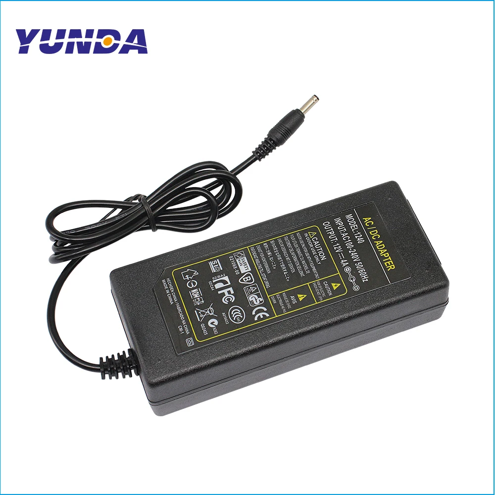 

DC 12V 4A Power Adapter 24W AC DC Switching AC Adapter 12 Volt 4 AMP Wall Wart Transformer Charger for CCTV Camera LED Strip Lig