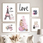 Модный скандинавский постер и принт на высоком каблуке для девушек, искусство на холсте, настенные картины для украшения гостиной