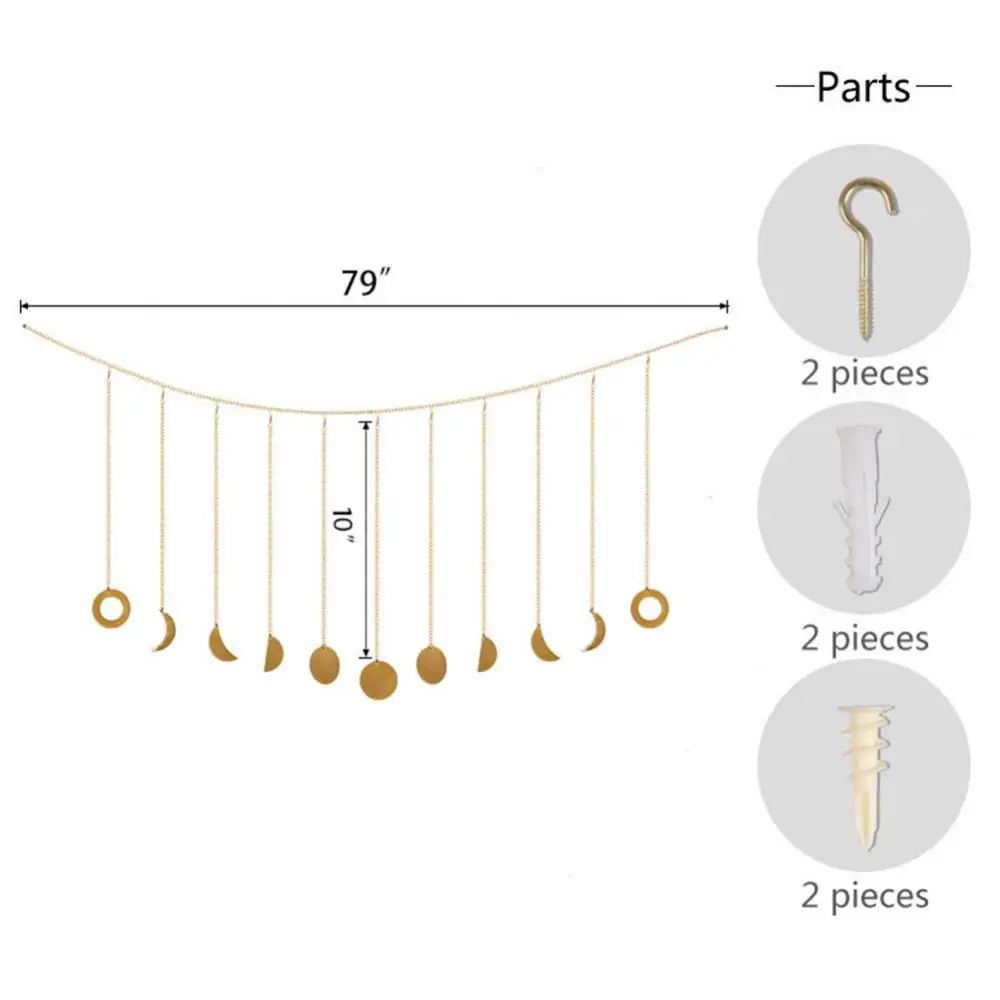 

Metal sun and moon shining garland chain DIY home room wall hanging decoration hanging decoration birthday party decoration part