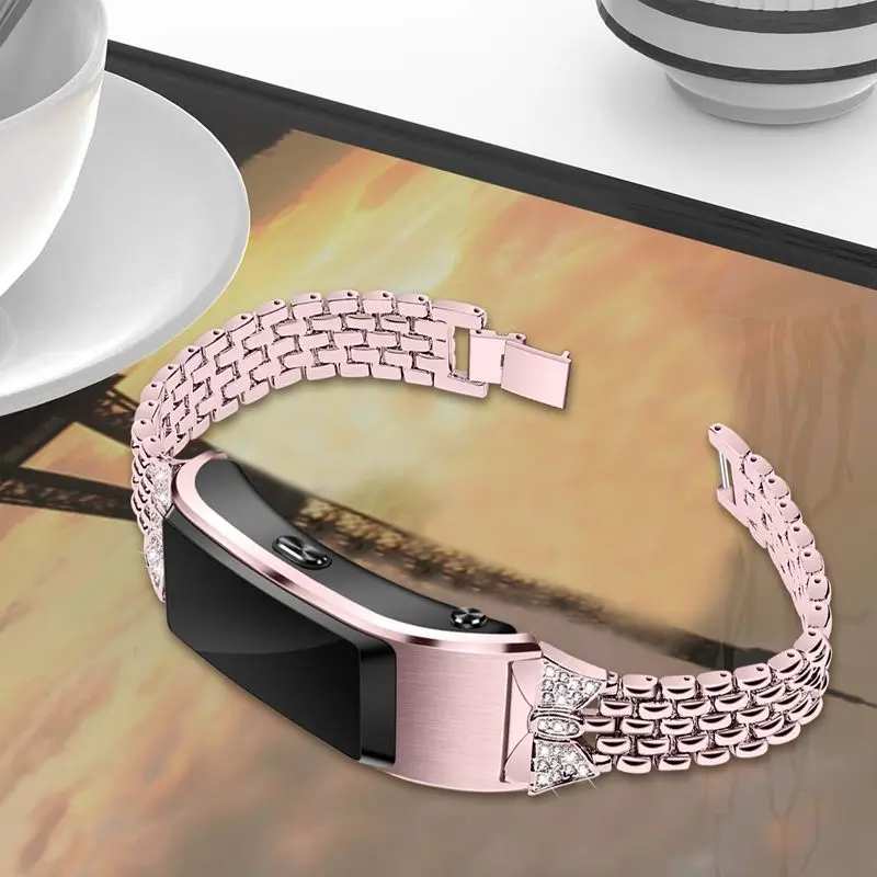 Ремешок Oulucci из нержавеющей стали для Huawei huami amazfit bip сменный Браслет со стразами