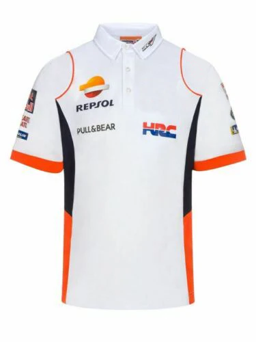 Летняя дышащая рубашка-поло 2020 Hrc для гоночного мотоцикла Honda Repsol Moto GP Team белая |