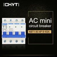 household miniature circuit breaker c type ac mcb nbt1 63 4p 6a 10a 16a 20a 25a 32a 40a 50a 63a
