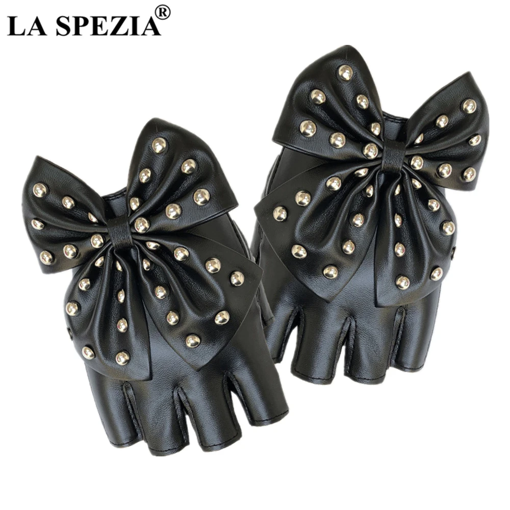 Женские кожаные перчатки без пальцев LA SPEZIA женские полуперчатки из