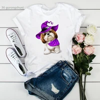 adorable cartoon pug dog t shirt women harajuku kawaii animal t shirt women white customized t shirt femme high quality tops