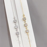 wholesale fashion korean style fashionable simple square bracelet super shiny full inlaid aaa zircon jewelry