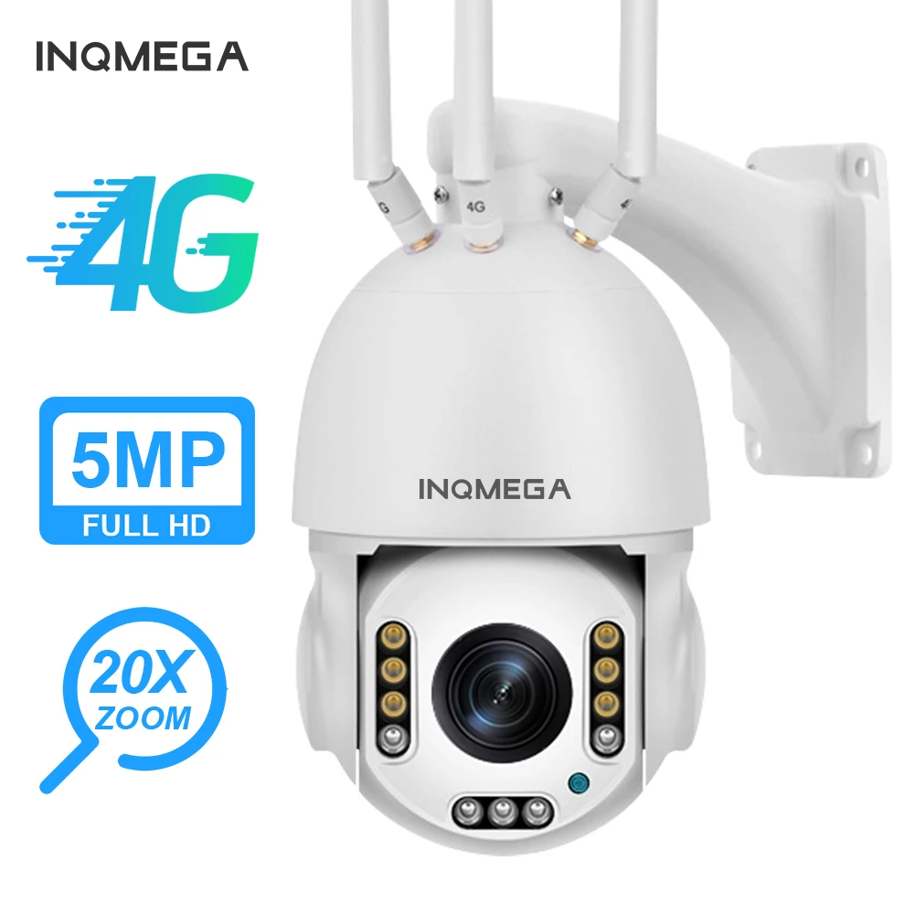 INQMEGA 5 Мп 4G 20X зум PTZ IP66 камера POE наружная сферическая 355 градусов светодиодов ИК