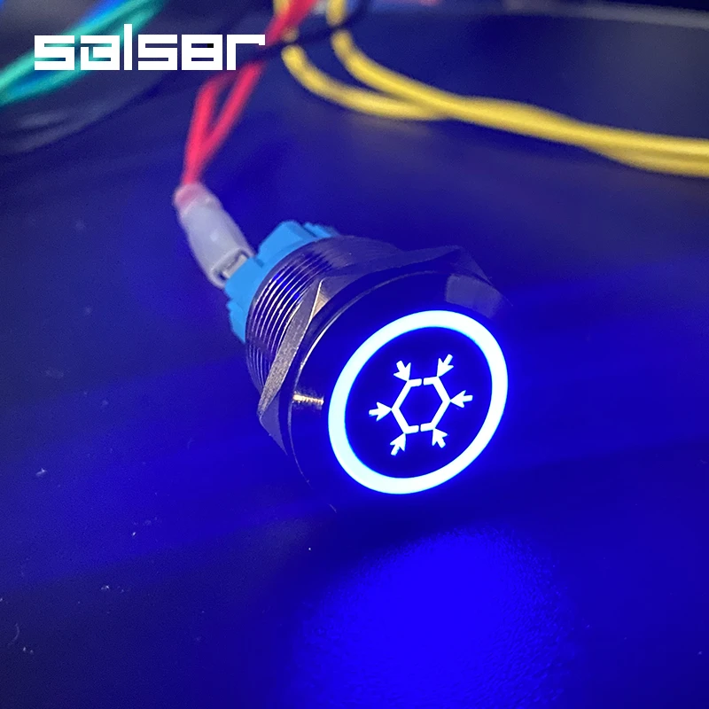 22mm Flat Round DIY Pause/Engine Start Luminous Character Power Supply With LED Light Fix Reset Custom Metal Push Button Switch - купить по