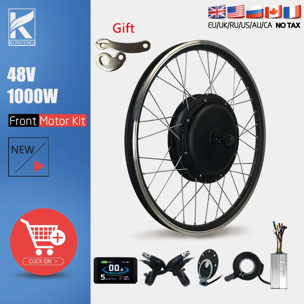 Günstig Elektrische Bike Conversion Kit 48V 1000W Motor Rad 20-29inch700C Vorne EBike Rad Hub Motor Für EBike Conversion Kit