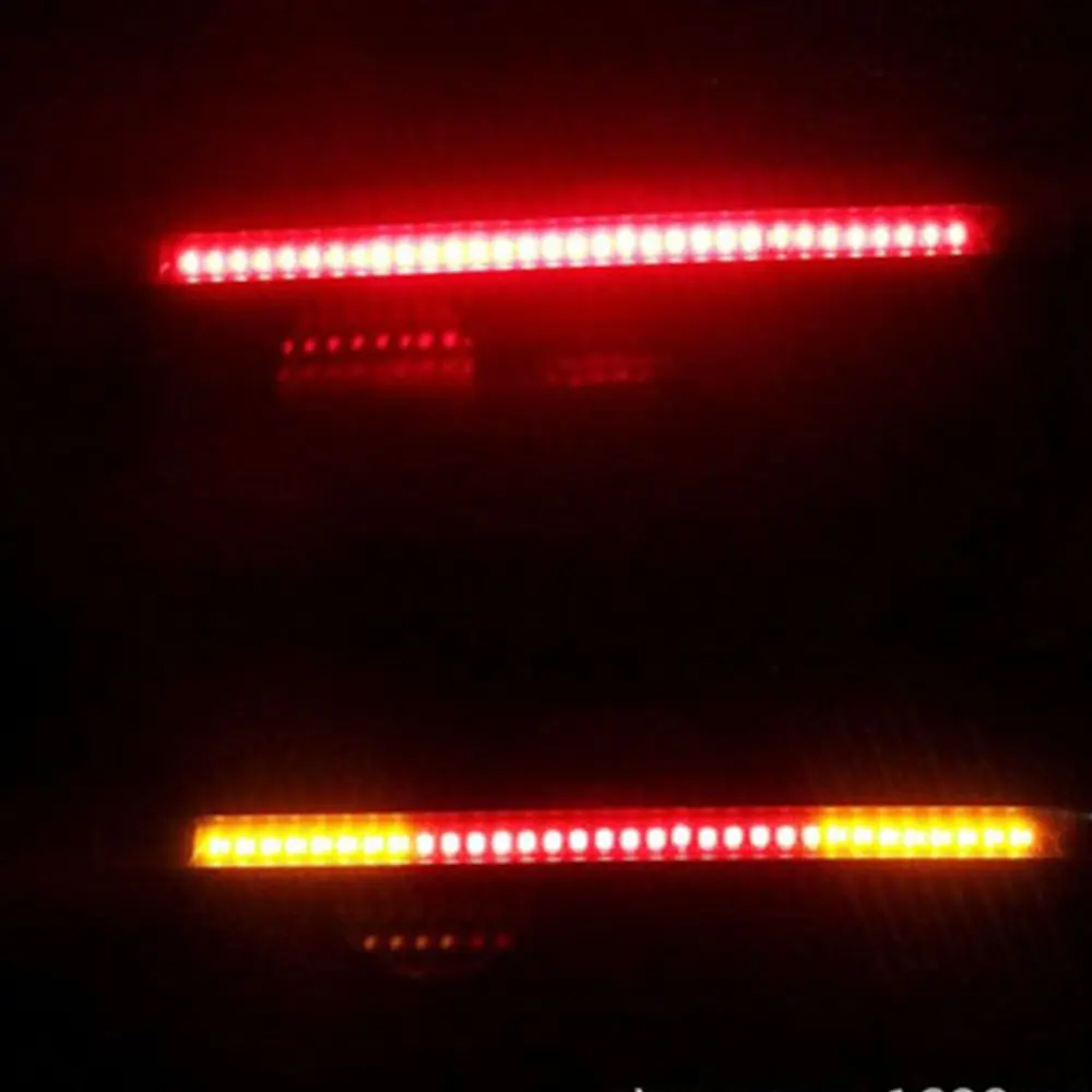

Flexible 48 LED Motorcycle Light Bar Strip Tail Turn Signal Tail Rear Brake Stop Bulb Lamp Brake Light 2835 3014 SMD Dual Color