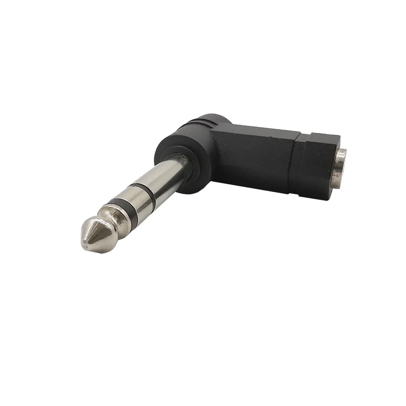 1/2Pcs 90 Degree Right Angle 1/4 Inch 6.35mm Male to 3.5mm Female Stereo Plug Audio Adapter 3.5 6.35 Connector Converter - купить по