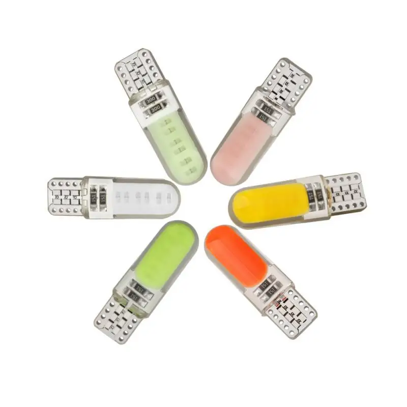 

New Silicone Crystal T10 COB LED Width Lamp W5W 168 194 Car Side Wedge Reading Lamp License Plate Light Car Interior Light TSLM1