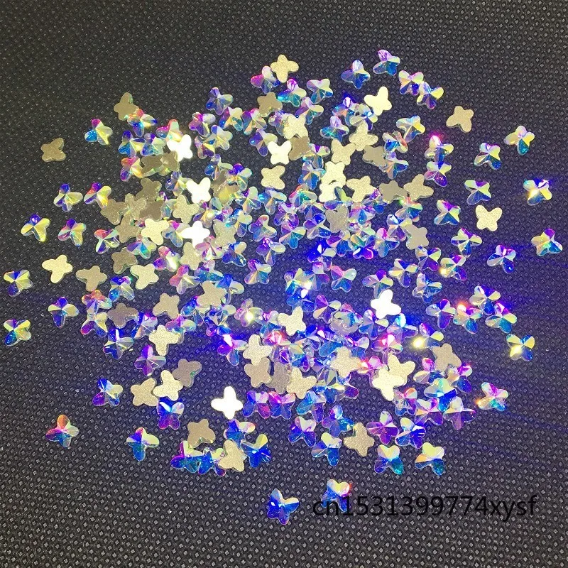 

Glass Nail Art Rhinestone Set 120Pcs AB Nail Strass Diamond 3D Nail Decoration Geometric Stickers Butterfly Heart Crystal Tips