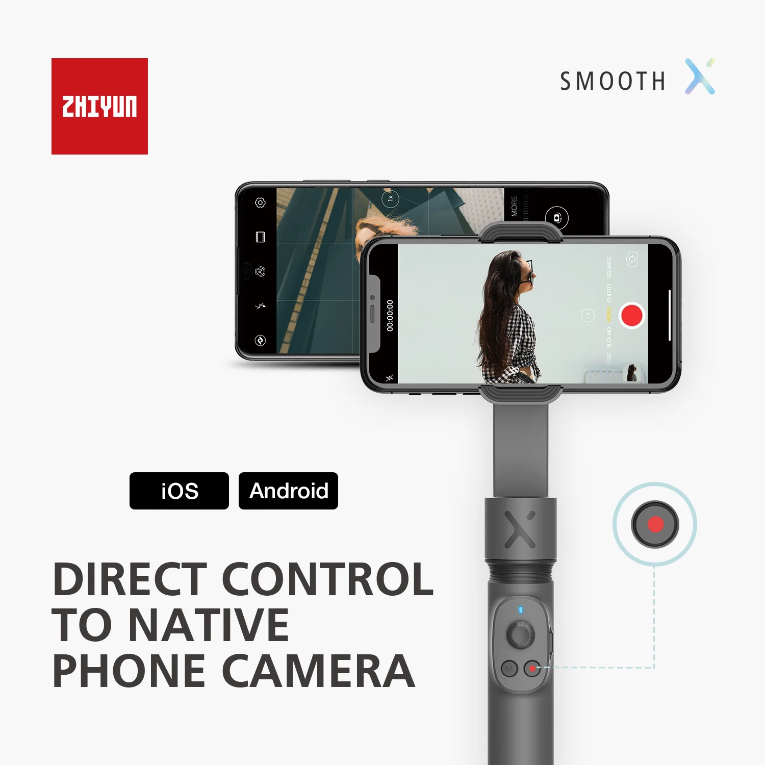 Селфи-палка ZHIYUN SMOOTH X с 2 осями Ручной Стабилизатор для смартфонов Xiaomi Redmi Huawei iPhone