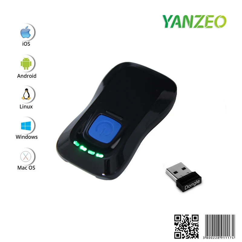 

YANZEO P2000 1D 2D Bluetooth Barcode Scanner 1D 2D Bluetooth 2.4GHz Wireless Transfer Wireless Barcode Reader.