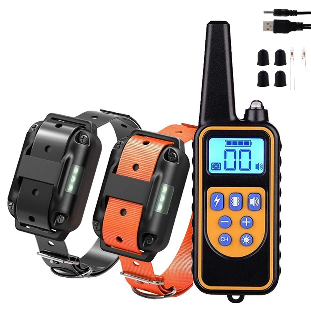 

Электрический ошейник для дрессировки собак, 800 м, с дистанционным управлением, водонепроницаемый, перезаряжаемый, для любых размеров собак