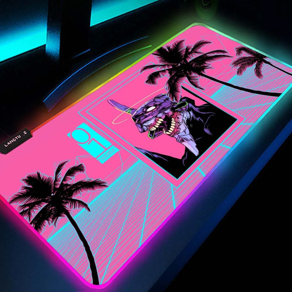 

Gaming Mouse Mat Keyboard Pad Led Rgb Mat with Glowing Mouse Pad Computer Desk Laptop Accessories Mouse Pads Anime