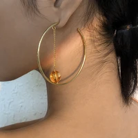 2021 vintage geometric metal circles c shape statement drop earrings for women ladies fashion temperament jewelry dangle earring