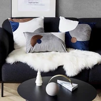 living room velvet throw pillow sofa cushion office lumbar bedside bed large backrest nordic satijnen kussensloop kniekussen
