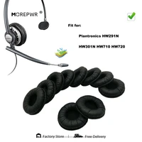 morepwr replacement ear pads for plantronics hw291n hw301n hw710 hw720 headset parts leather earmuff earphone sleeve cover