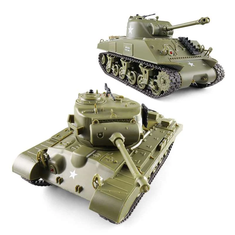 1/30 2,4G Радиоуправляемый Танк Шерман M4A3 M26 Pershing Боевой Военный танк детские игрушки, интерактивный Танк дистанционного управления для родителей и детей