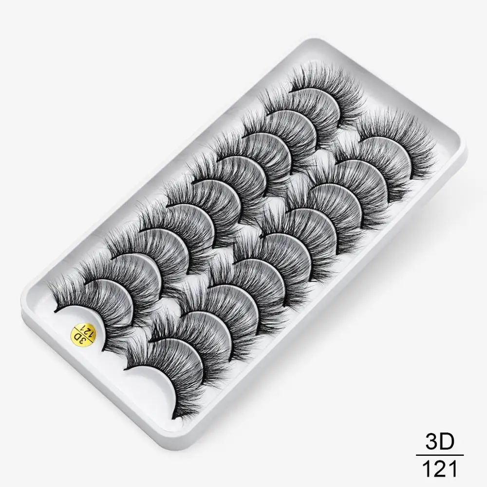 8/10 пар, натуральные длинные 3D ресницы из искусственной норки, толстые, ручная работа, полная полоса, ресницы, объемные, мягкие, норковые ресницы, накладные ресницы - Цвет: 3D-121