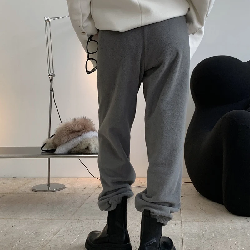 

Autumn and winter women's pants casual solid color high waist loose sweatpants