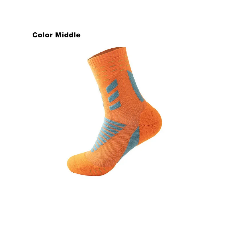 Спортивные полувысокие носки для бега хлопковые толстые махровые летние мужские