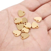 20pcs stainless steel gold plated charms heart 910mm pendants accessories for diy jewelry bracelet necklace making findings